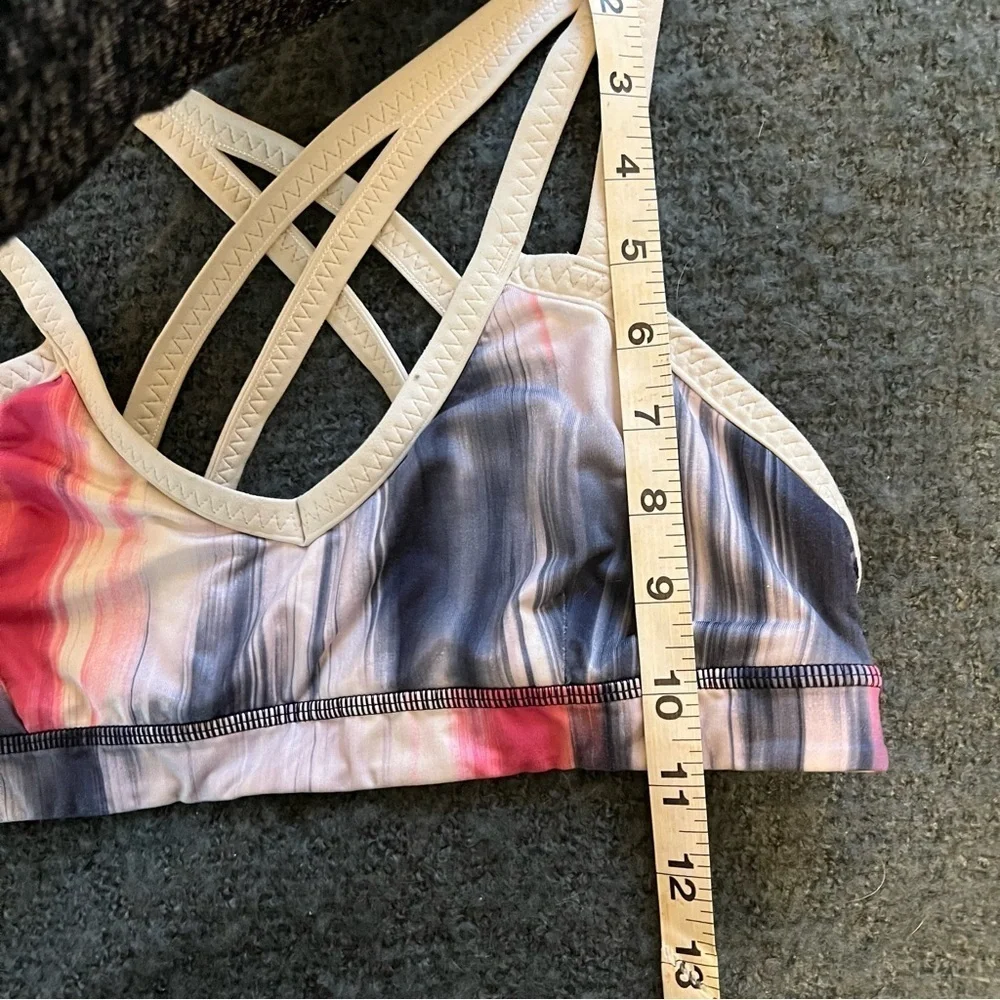 Rare Lululemon Run‎ Round Bra Mirage Deep Indigo White Yoga Athletic Gym Size 8